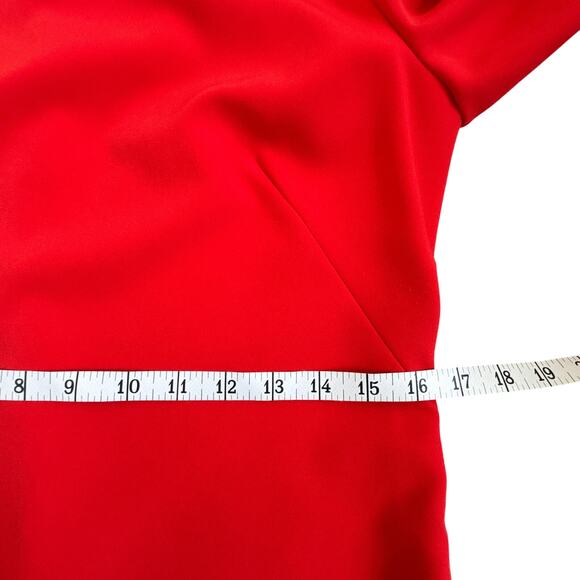 Milly June Ruffle Sleeve Red Cocktail Shift Dress Women’s Size 4 - Picture 11 of 14